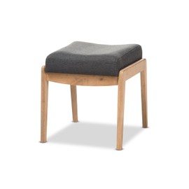 Baxton Studio Wilda Mid-Century Fabric Ottoman