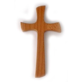 Holzkreuz Wandkreuz ca. 15cm abgerundet aus Buche