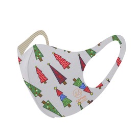 Basic Sense CHRISTMAS Copper Ion Infused Washable Reusable Face Coverings Masks Made In South Korea (Tree - Grey)