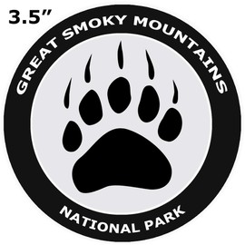 Great Smoky Mountains National Park, Bearclaw Decorative Car Truck Decal Window Sticker Vinyl Die-Cut Wildlife Travel Adventure Vacation Tourist Souvenir