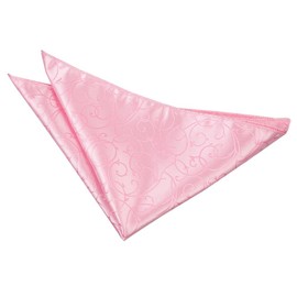 DQT Woven Swirl Floral Wedding Pocket Square Handkerchief - Baby Pink