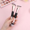 2 Pcs Dual-Ended Makeup Brushes Angled Foundation Brushes Flat Concealer