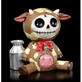 Funny Furry Bones Fantasy Figure - Brown Moo-Moo | Funny Whimsical Collectible Figure, Decorative Figure, Decorative Item, Height 6 cm