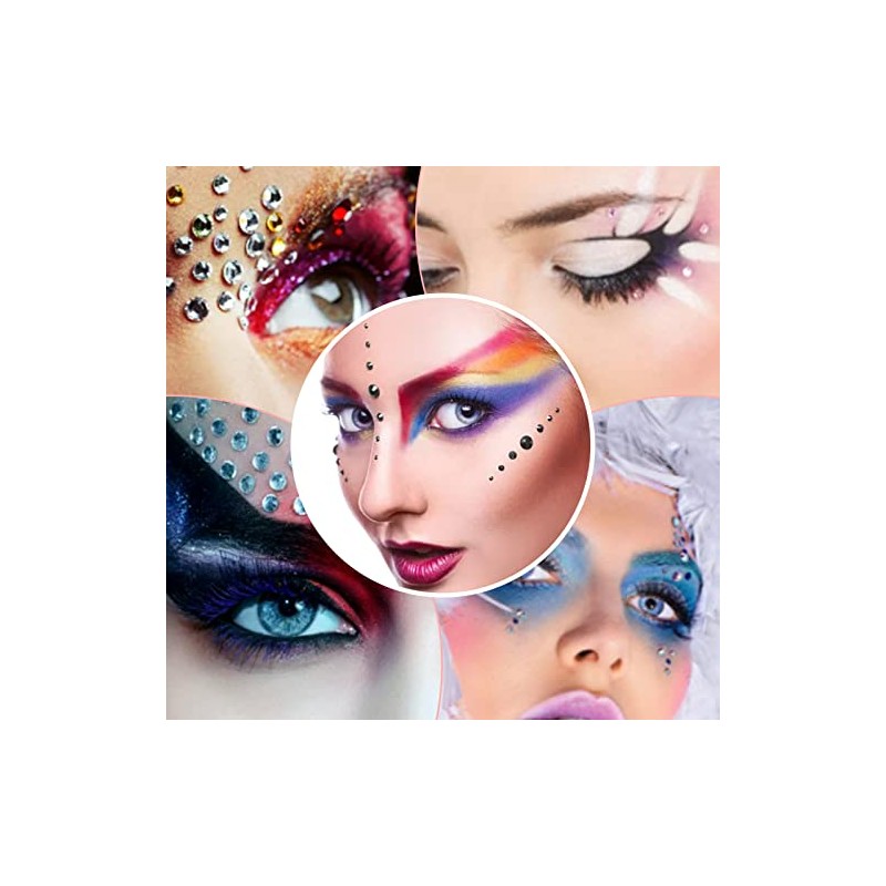 2310 Stück Glitzersteine Gesicht Selbstklebend, 14 Blätter Glitzersteine Selbstklebend Gesicht