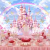 ASDCXZ Princess Castle Background 2.2 x 1.5 m, Pink Castle