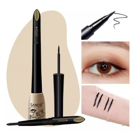 Veraly Delineador Ojos 2en1 Negro Resistente Agua Larga Duración