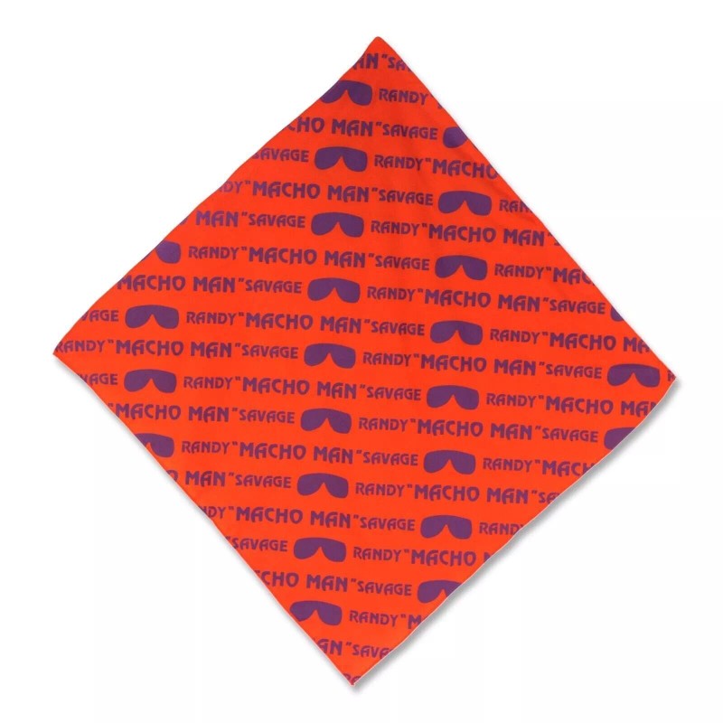 Macho Man Randy Savage Orange Print Bandana New