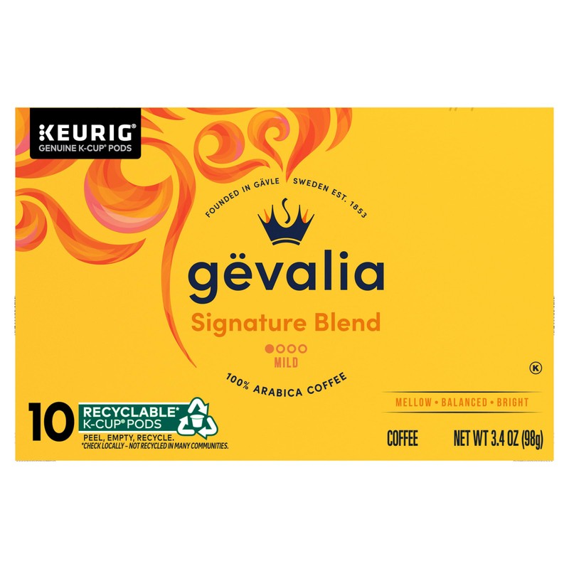 Gevalia Signature Blend Mild Light Roast K-Cup Coffee Pods, 10
