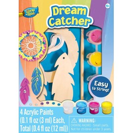 MasterPieces Works of Ahhh Real Wood Small Acrylic Paint & Craft Kit, Dream Catcher, For Ages 4+
