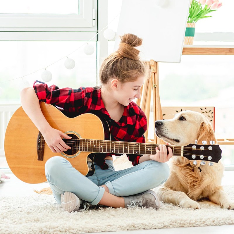 Blisstime 6 String Acoustic Guitar Bone Bridge Saddle and Nut