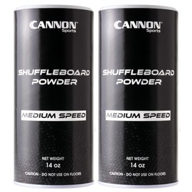 Cannon Sports Shuffleboard Powder - Premium Shuffleboard Wax with Granular Silicone Beads or Corn Meal - 3 Speed Options - Smooth Glide Non-Abrasive Shuffleboard Sand (Medium, Pack of 2)