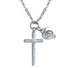 Feilok Elegant Cross Heart Women's Necklace Stainless Steel Adjustable Pendant