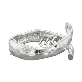 Flower Ring HTC0040-SV Tail Clutch (Size less) Taking Parts (Silver)