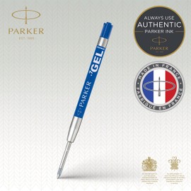 Parker Gel Pen Refills | Medium Nib (0.7mm) | Blue Quink Ink | Pack of 2