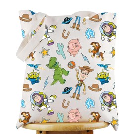 WZMPA Buzz Lightyear Tote Bag Woody & Buzz Fans Gift Jessie & Lotso & Rex & Slinky Dog Shoulder Bag Buzz Lightyear Merch (Woody & Buzz TG)