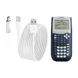 Replacement Lost USB Power Charger Data Cable For Texas Instruments Calculator TI-84 Plus CE Charger, TI84 Plus CE TI 89 Titanium Graphing Calculator Charging Cord, TI Nspire CX II Charger 5FT (White)