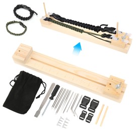 Adjustable Length Paracord Jig Bracelet Maker, Wooden Paracord Bracelet Jig for Paracord Braiding Weaving DIY Craft Tool