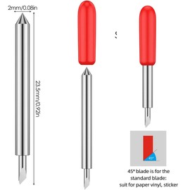 GUUZI Pack of 45 Replacement Cutting Blades 45° Standard Media Blade Vinyl Cutting Blades (Red)