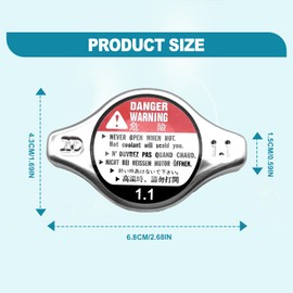 19045-PAA-A01 Radiator Cap, Compatible with 1994-2006 Honda Accord 1992-2005 Honda Civic 1997-2005 CRV 1995-2007 Odyssey 2003-2008 Pilot, Radiator
