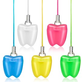15PCS Bright-Color Toothes Necklaces for Losting Teeth for Kid, Plastic Tooth Saver Necklaces, Cute Tooth Saver for Kids/ Tooth Savers for Children, Toothes Treasure Chest, Lost Teeth Saver Necklace