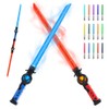 2 Stück Wiederaufladbare Lichtschwert für Kinder, 15 RGB Variable Farbe