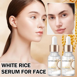 IONSGAKO Crema De Arroz para La Piel De Cara Y Cerrar Los Poros Quitar Manchas White Rice Serum for Face Essence Deep Moisturizing Nourishing Suero Crema Para Las Manchas En De La Cara(2PCS)