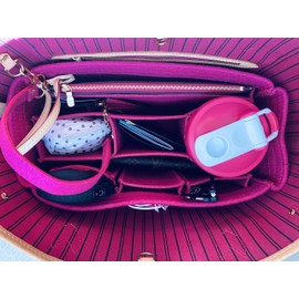 AlgorithmBags design for LV Neverfull MM Luxury Purse Organizer Insert Bag Shaper Liner Divider, Peony