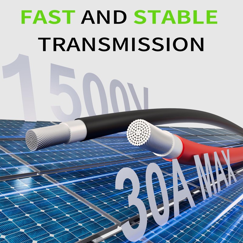 100Ft Solar Panels Extension Cables, 6mm² PV Cable Without Connectors,
