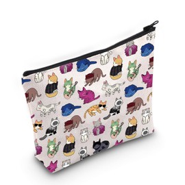 Singer Album Inspired Gift Karma is A Cat Makeup Bag Singer Merchandise Gift Singer Inspired Cosmetic Bag for Fans Singer Merch (MB, Singer Cat-PY2)