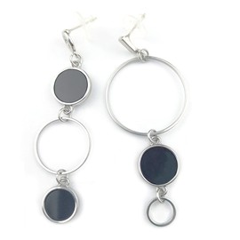 Silver Earrings Elegant Earrings for Women Black Drop Earrings for Women Cross Earring mm Zinc, Zinc