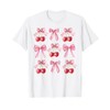 Pink Coquette Bow Cherry Valentines Day Sweater Women Girls T-Shirt