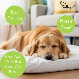 Tailbop Disposable Pet Bed Covers, Fits All Dog and Cat Beds or Mats, Waterproof, Odor and Dirt Resistant, 3 Pack (S-M)
