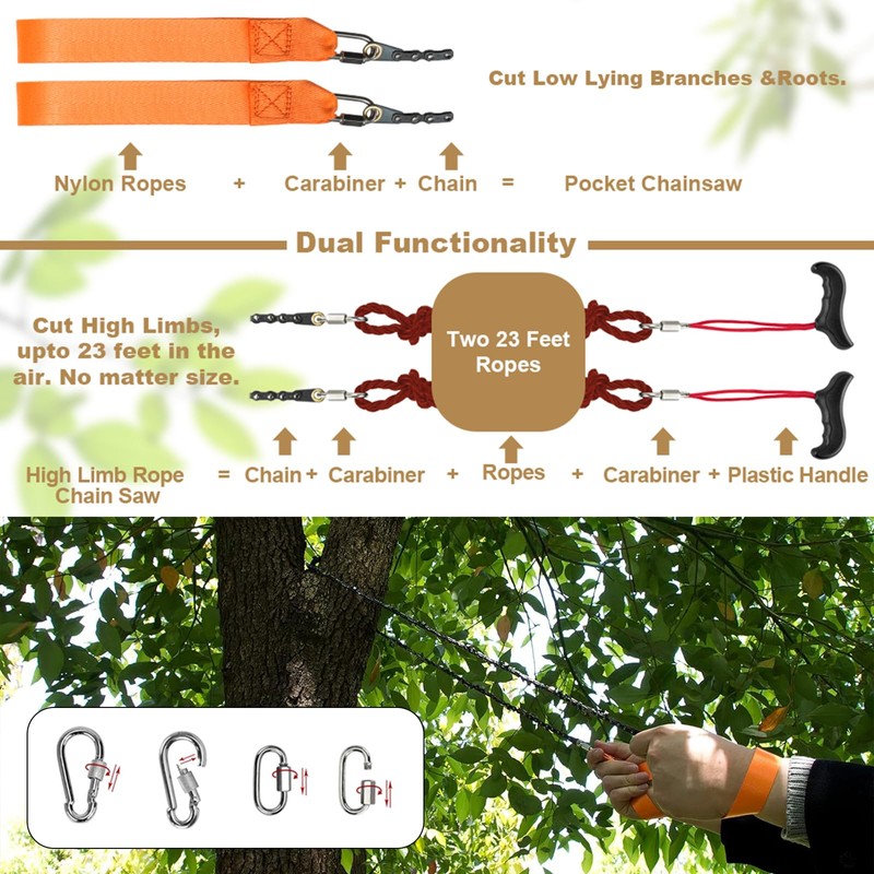 GSSHBR 55 Inch High Reach Hand Rope Saw for Tree