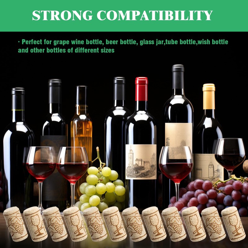 Yauhar 100Pcs #8 Natural Wine Corks Bulk Set, 7/8" x