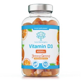 Vitamin D3 Gummies 4000IU, 100µg - 60 Natural Orange Flavour Chewable Yummy Gummies - 2 Month Supply - Made in the UK