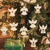 36 Pieces, Wooden Angel Christmas Ornaments, 6 Different Designs, 3.15
