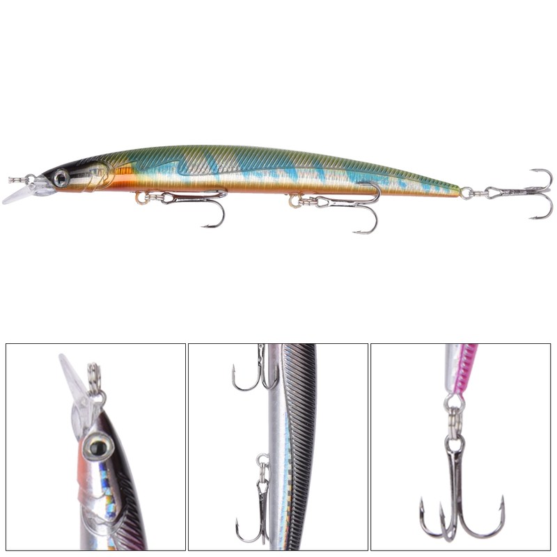 6 pcs 13.5cm/13.5g Freshwater Saltwater Fishing Lures Plastic Hard Baits