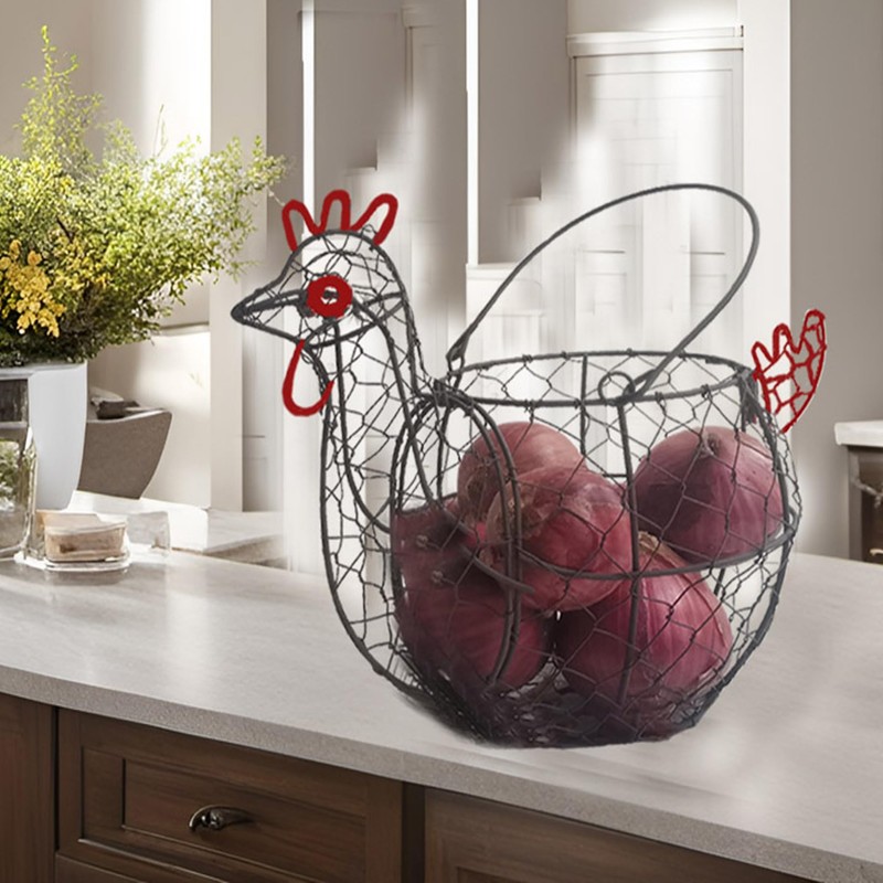 TAIANLE.Chicken Wire Egg Basket for Gathering Fresh Eggs Collecting Basket