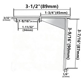 4pcs Valance Clips 3.5" Clear Vertical Blind Hidden Retainer Holder Installation Bracket with Built in Valance Outside Mount The headrail Size Measured 1.5"(38mm) in Top