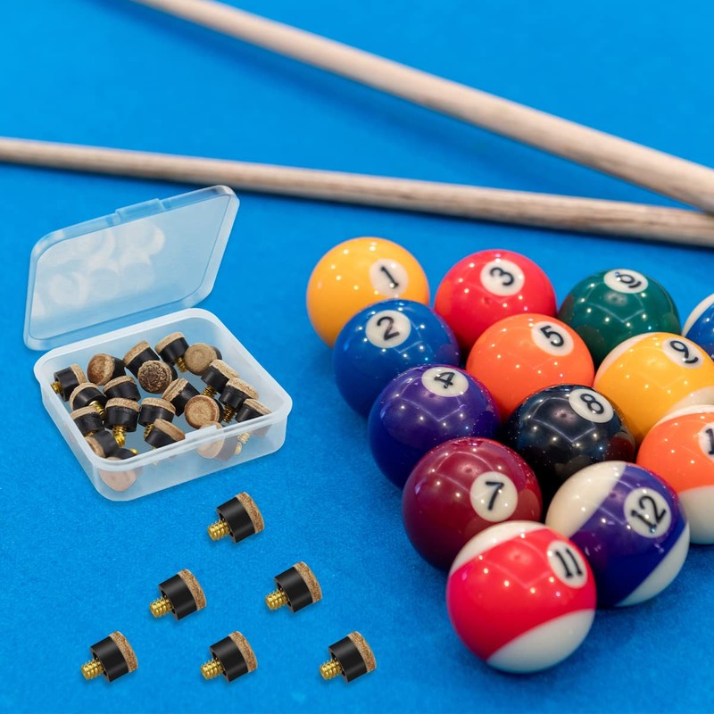 LICQIC 20 Pcs Pool Cue Tips Screw On, 10 mm
