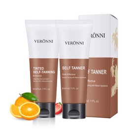 MKNZOME Self-Tanning for Face and Body, 2 Pieces Body Self-Tanning Accelerator Cream Effective in Solarium and Outdoor for Long-Lasting Natural Fast Tanning