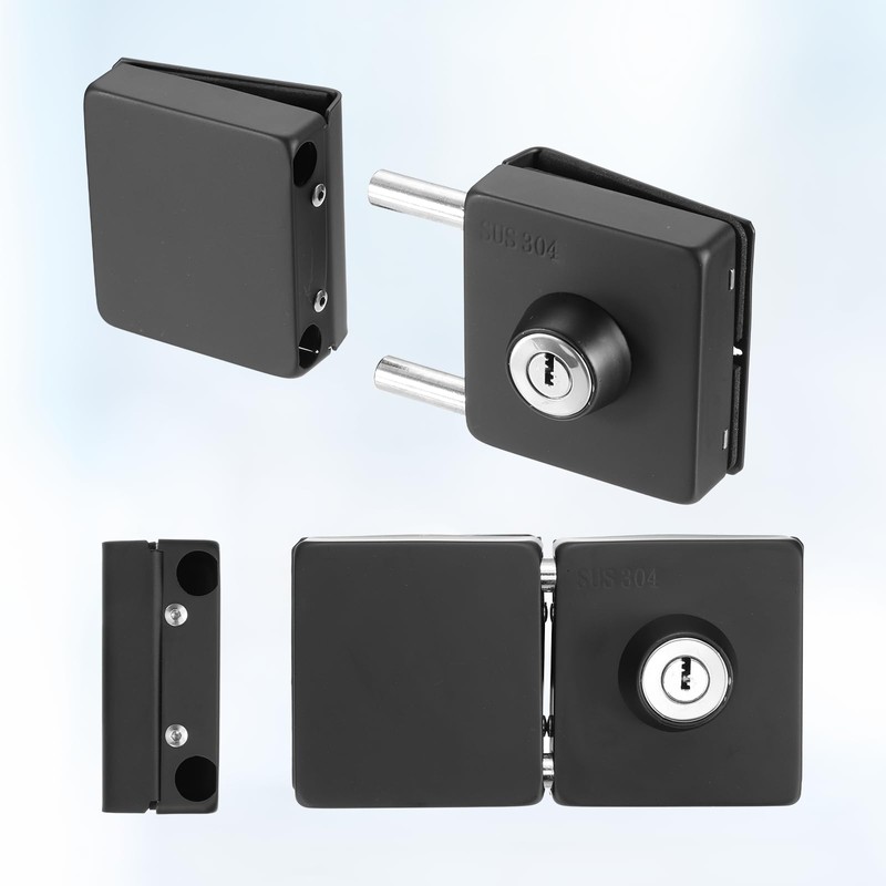 PATIKIL 304 Stainless Steel Frameless Glass Door Lock Double Opening