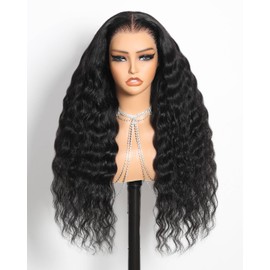 Megalook hair Glueless Wigs Human Hair Pre Plucked Pre Cut 13x6 HD Lace Front Wigs Upgraded Ear-to-Ear Frontal Wigs Human Hair 220% Density Loose Deep Wave Wig Pre Bleached Drawstring Wig 20 Inch