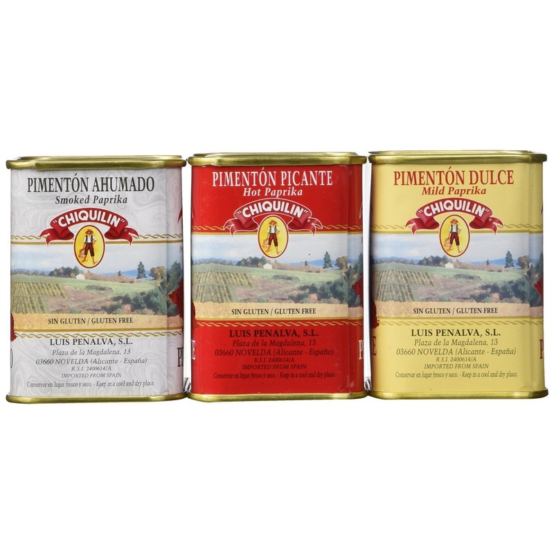 Chiquilin Mild, Smoked and Hot Spanish Paprika Set (Pack of