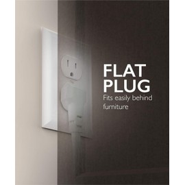 Fosmon 4 Outlet Small Surge Protector Power Strip - 3Ft Short Power Strip with Short Extension Cord & Flat Plug, 1875W, 490 Joules 4 Multi Plug Wall Mountable 3 Foot For Home Office Dorm, ETL Listed