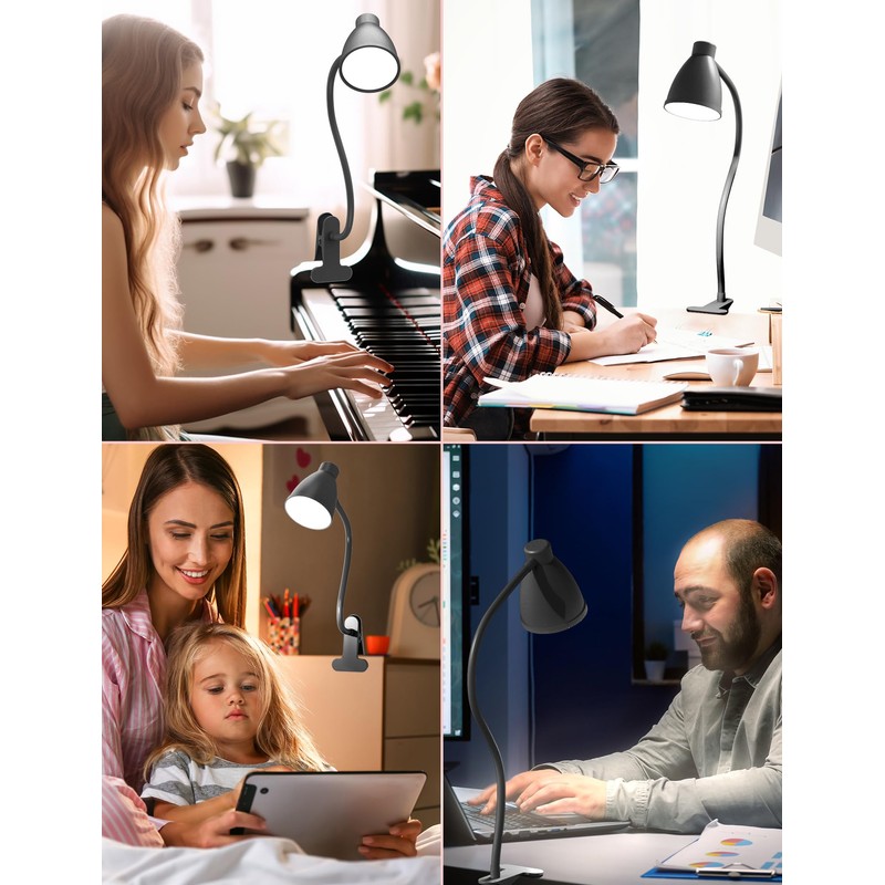BOHON Desk Lamp 5 Color Modes 10 Brightness Dimmer Reading