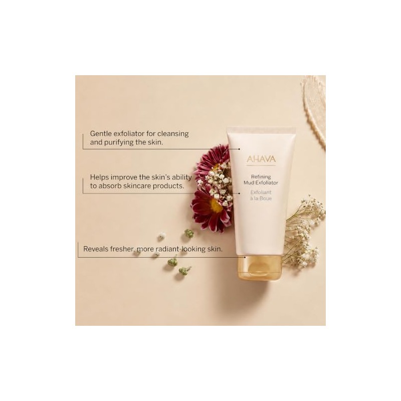 AHAVA Time to Clear Facial Mud Exfoliator, 3.4 Fl Oz