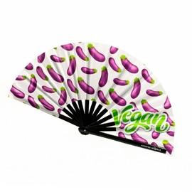 Kandies World UV Reactive Custom Festival Folding Hand Fan - Unique Designs, Made of Bamboo, Clacking Sound, Lightweight - Perfect Rave and Festival Accessory!