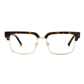 Zeelool Retro Rectangle Half-frame Blue Light Blocking Glasses for Men TV Phone Computer Gaming Glasses Gerena ZJGX374608-03 Tortoise