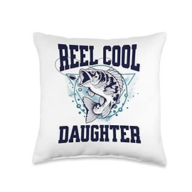 Funny Fishing Reel Cool Daughter Outdoors Throw Pillow